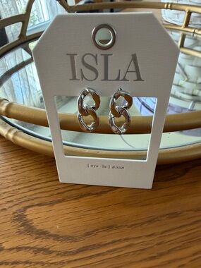 Silver Linked Hoop Earrings - Polished Silver Chain Design